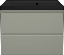 Style Line Тумба под раковину Манхэттен 70 Plus подвесная эмаль олива матовая – фотография-6